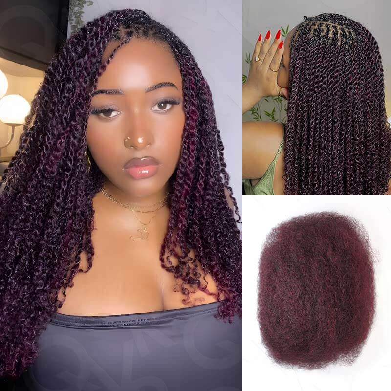 QVR 1 PC Afro kinky Bulk Hair Extensions For Braiding Dreadlock Human Hair