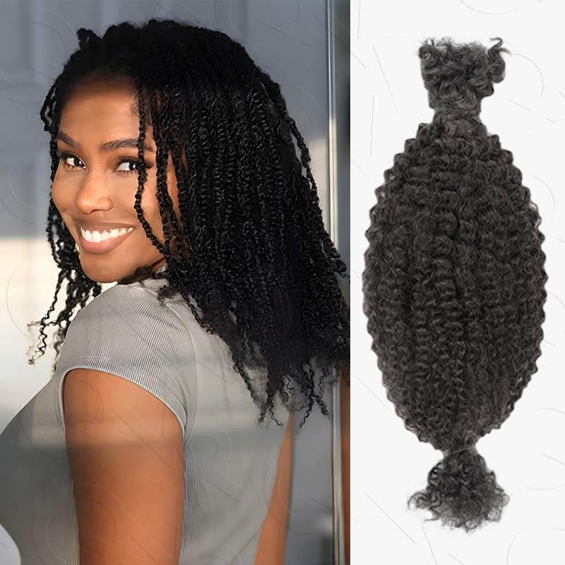 QVR Knotless Braids&Twist Human Hair Extensions Natural Black Braiding Hair Beginner Friendly