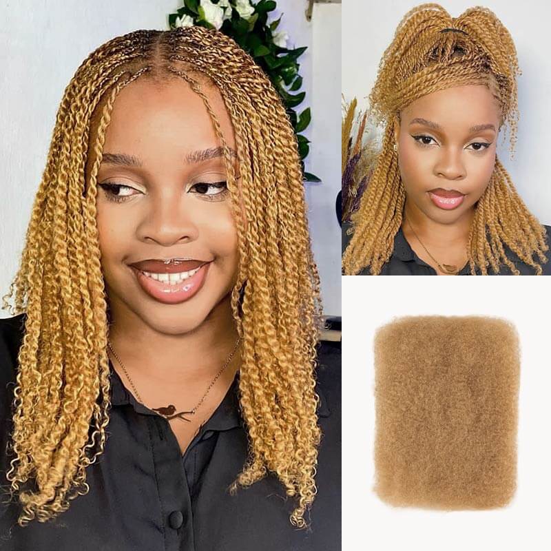#27/30 Afro Kinky Bulk Mixed Color Human Hair for Braiding DreadLock