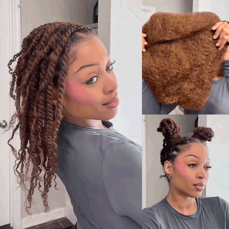 Mixed Color #4/30 Afro Kinky Bulk Highlights #27/30 Human Hair