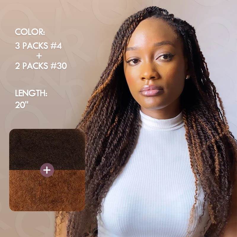 #4+#30 Two Colors Afro Kinky Bulk Human Hair For Braiding DreadLock