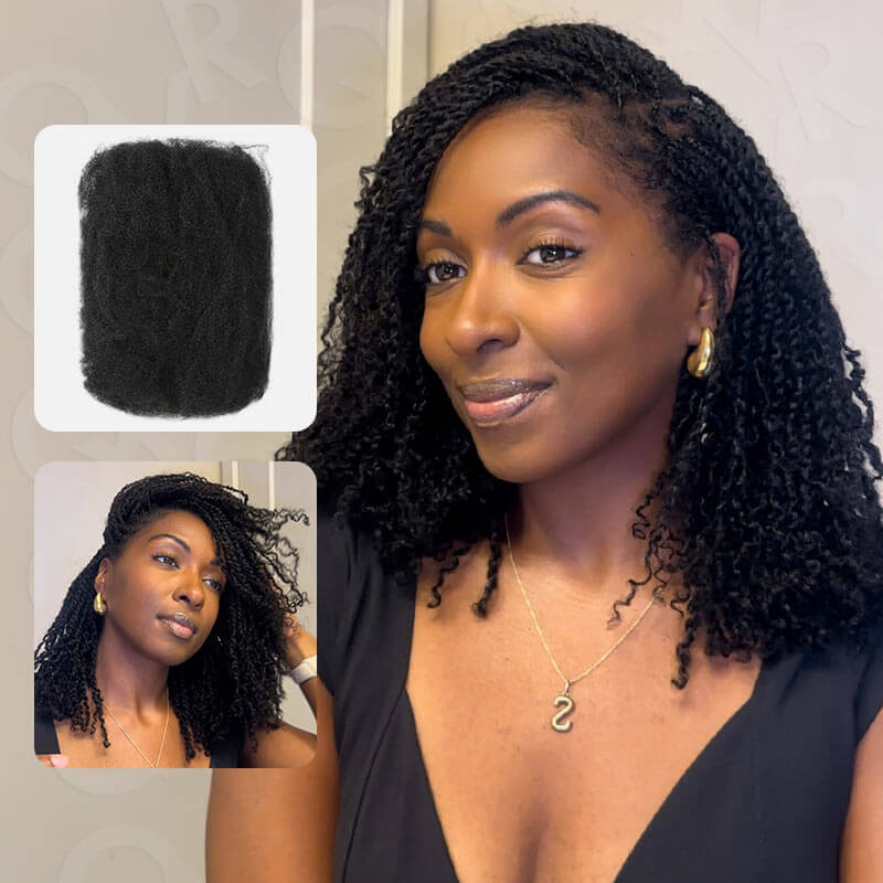 #613 Blonde Color Afro kinky Bulk Human Hair for Braiding & Twists