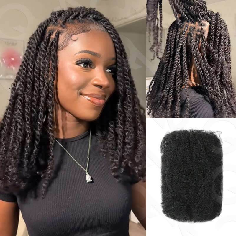 QVR Knotless Braids&Twist Human Hair Extensions Natural Black Braiding Hair Beginner Friendly