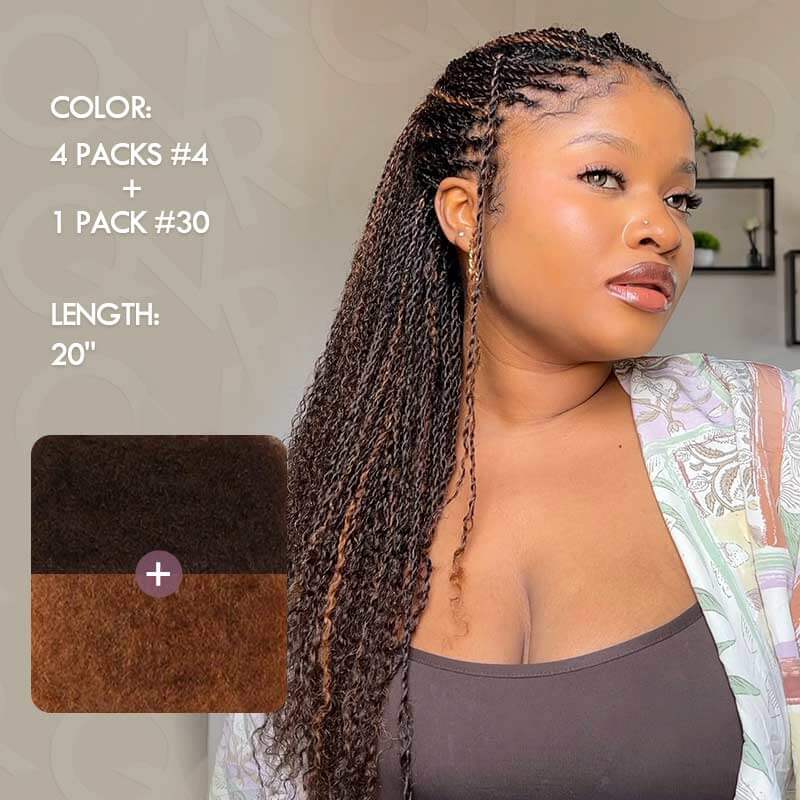 #4+#30 Two Colors Afro Kinky Bulk Human Hair For Braiding DreadLock