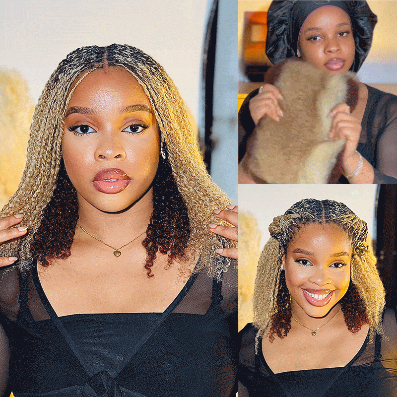 QVR 3 In 1 Afro Kinky Bulk Three Colors #4/30/27 Human Hair For Braiding Dreadlock Hair