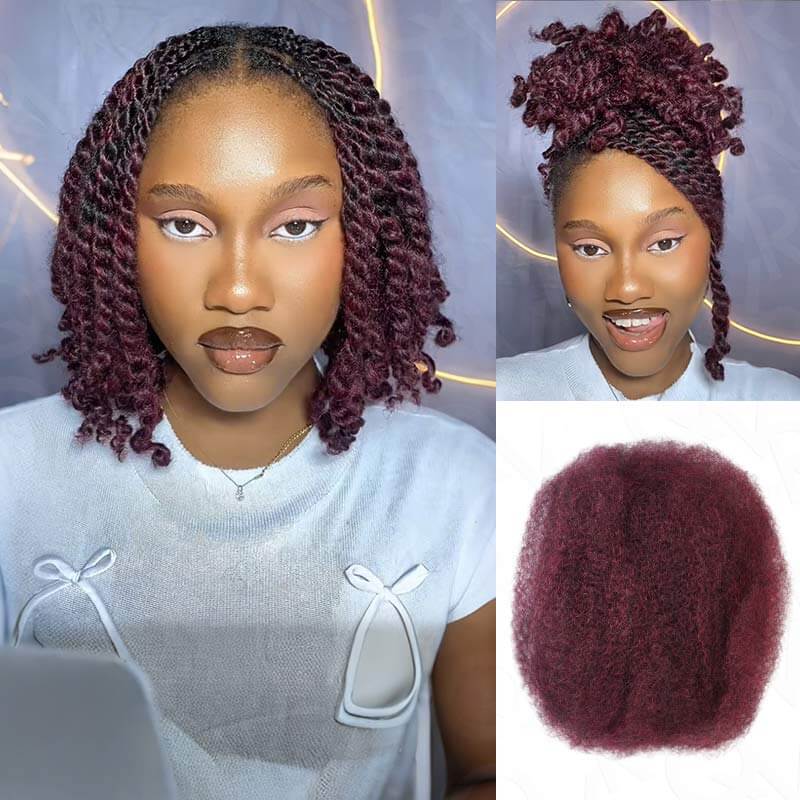 Mixed Color #4/30 Afro Kinky Bulk Highlights #27/30 Human Hair